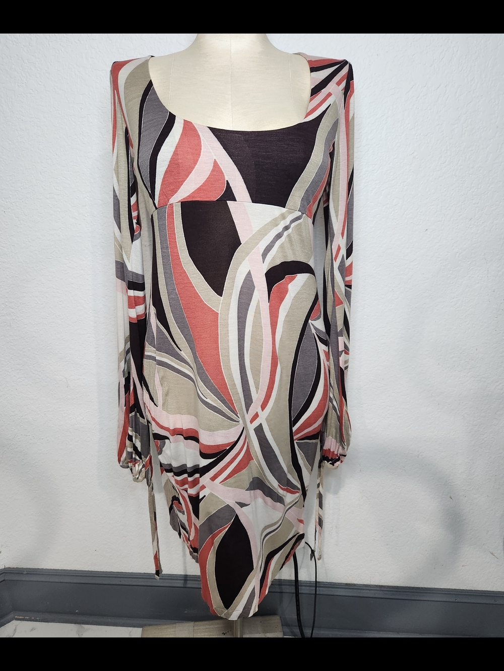 United Colors Of Benetton Multicolor Abstract Print Top in Pink, Coral & Cream